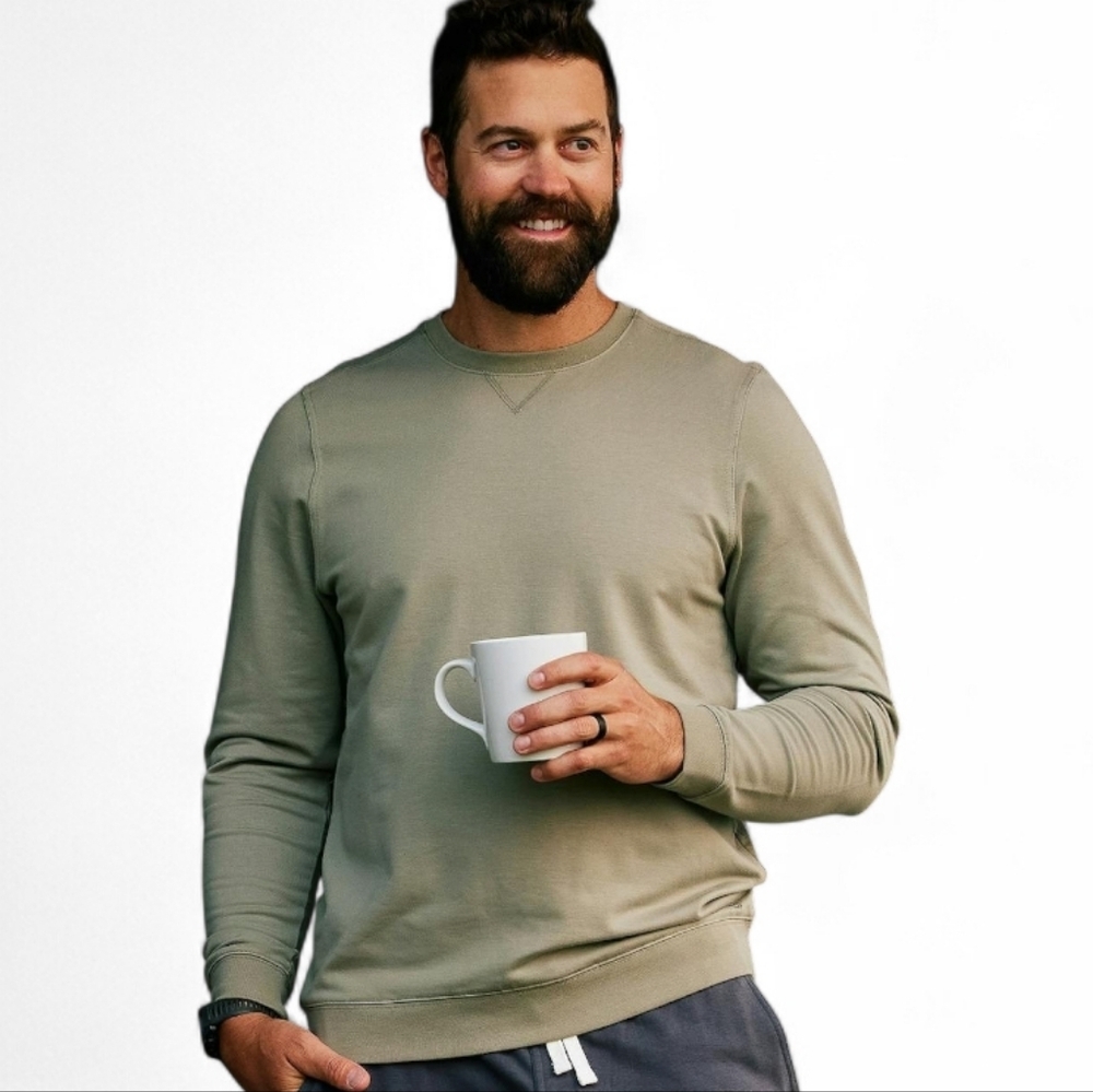 Free Fly Heritage Fleece Crew Sweater Olive Men's Large